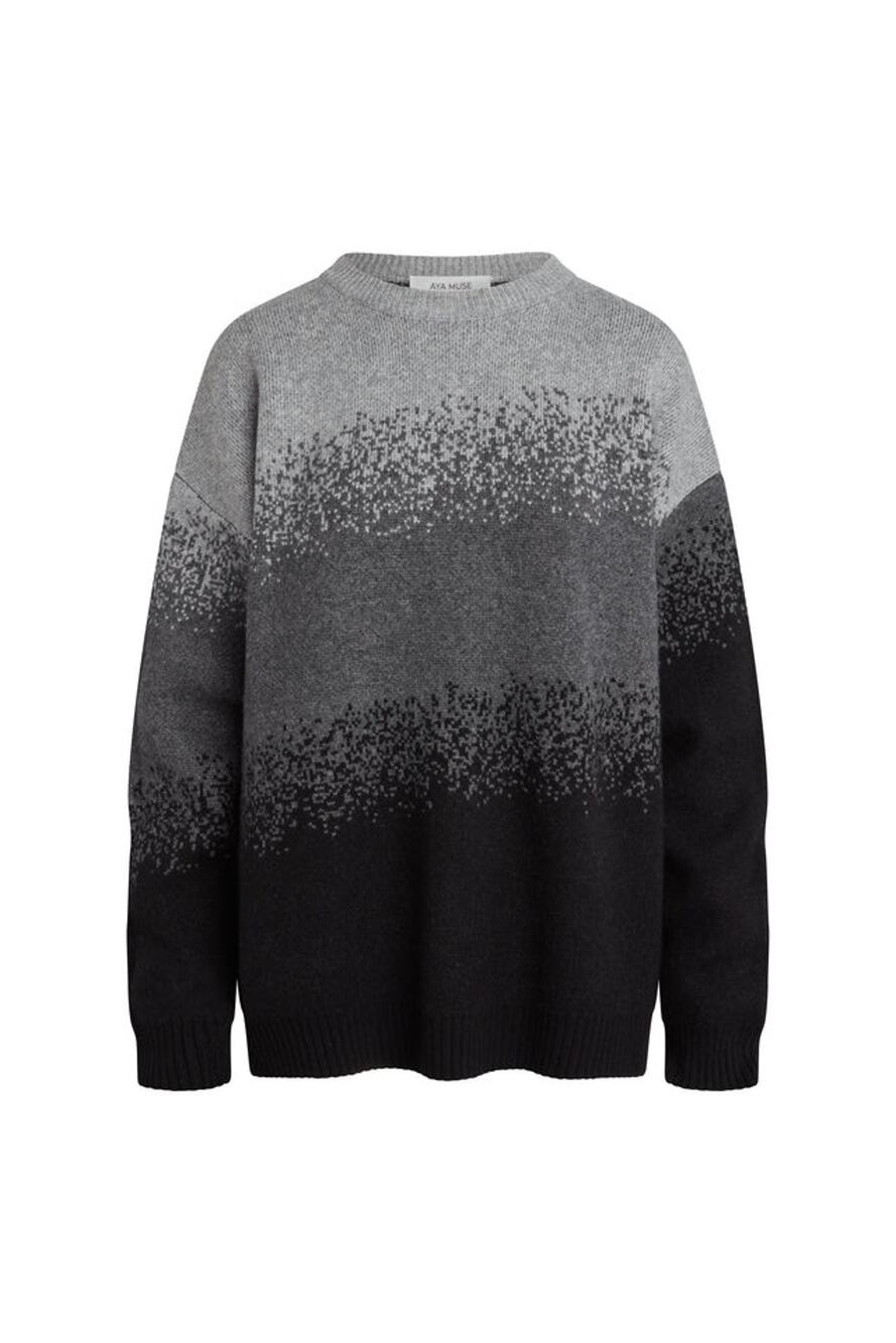AYA MUSE Black Gray Gradient Sweater NWT $515 Wool Cashmere Size S